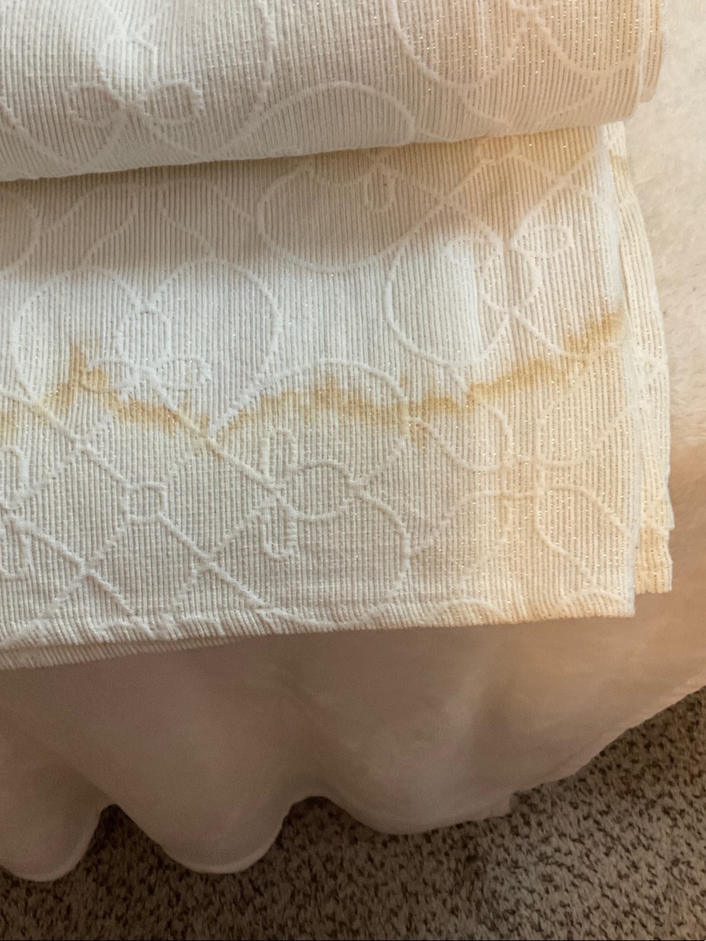 White Decorative Kitchen Towel - Elegant Floral Texture - Picture 6 of 7